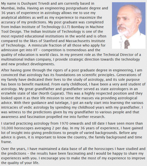 Dushyant Trivedi Vedic Astrology