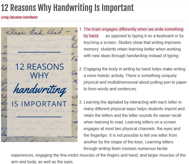 12 Reasons Why Handwriting is Important