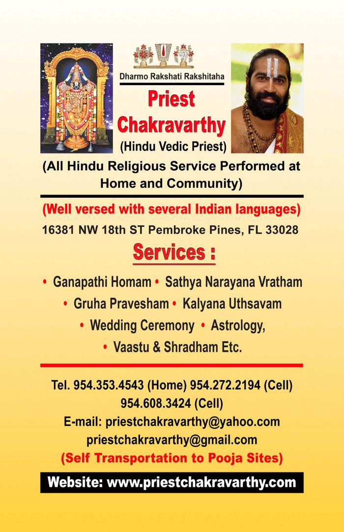 Hindu Vedic Priest Chakravarthy