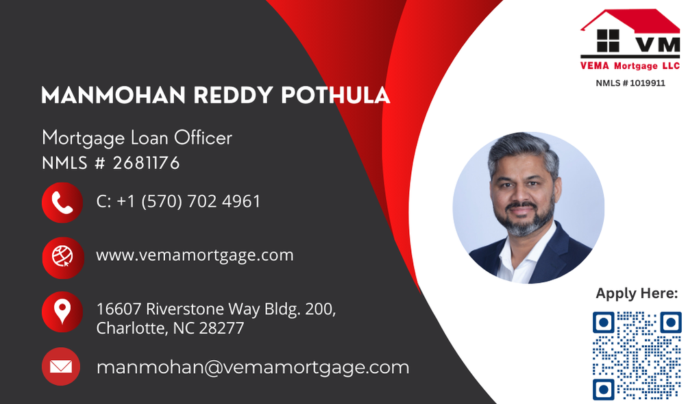Manmohan Reddy Pothula - Mortgage Loan Officer And Realtor NMLS # 2681176	