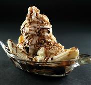 Coffee kissed Ice Cream with Banana and Peanuts in Salem,MA