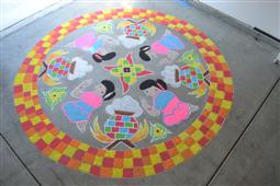 Annapoorani suresh and Saideepa Muthukumar- Pongal kolam in New York,NY