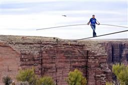 Tightrope Walker Nik Wallenda 'Conquers' Grand Canyon  in New York,NY