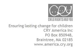 CRY Walk 2013 to Ensure Happy Childhoods for Thousands of Children in Braintree,MA