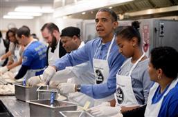 The Obamas get cooking on Martin Luther King Jr. Day! in New York,NY