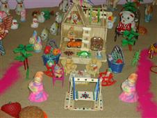 My Vasudevar pot-painting, ice-stick ther, oonjal, house and slippers in New York,NY