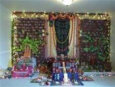 Navaratri Golu 2014 - 'Ancient Rock-cut Temple Wall' theme in Redmond,WA