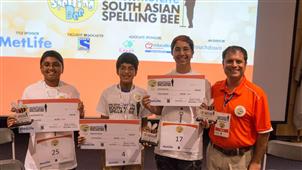 The 2014 MetLife South Asian Spelling Bee continues its 12-city tour Chicago & Seattle winners  in New York,NY