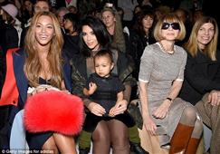 Stars in front: Kim Kardashian, Rihanna and Beyonce at New York Fashion Week in New York,NY