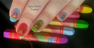 Water Decals - Colorful nail art