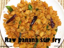 Raw banana stir fry curry recipe in New York,NY
