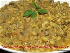 Sprouted Green gram mushroom curry  in New York,NY