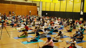 New Jersey makes Yoga Day count! Over 600 pledge a healthy lifestyle! in Piscataway,NJ