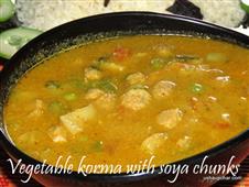 Vegetabel Kurma with soya chunks in New York,NY