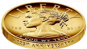 Indian-American on US coins, Lady Liberty shown as a black woman! in New York,NY