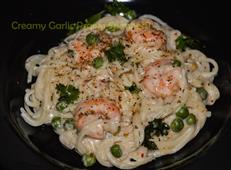 Creamy Garlicky Prawn Spaghetti recipe / Creamy Garlic Prawn Pasta Recipe in New York,NY