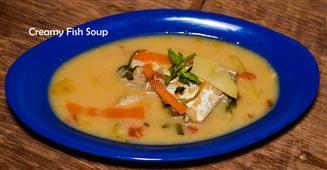 Creamy Fish Soup recipe / How to make Meen Soup at home / Winter recipes in New York,NY
