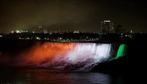 Niagara Lightened Up With The Tricolors Of India. in New York,NY