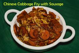 Chinese Cabbage fry with Sausage | Chicken Sausage recipe | Indo-Chinese style in New York,NY