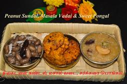 Navratri Special recipe 2 - Sweet Pongal, Masala Vadai and Peanut Sundal in New York,NY