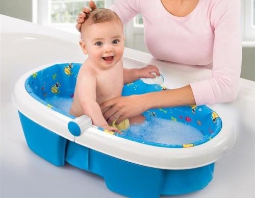 Infant having a bath