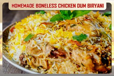 Homemade Boneless Chicken Dum Biryani