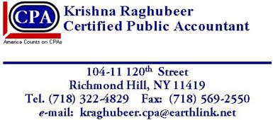 Krishna Raghubeer CPA