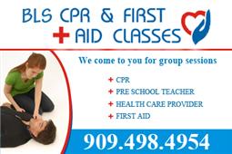 BLS CPR First Aid Classes Educational Lessons Upland, CA US