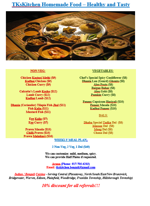 TKsKitchen Homemade Indian Food – Serving Central New Jersey